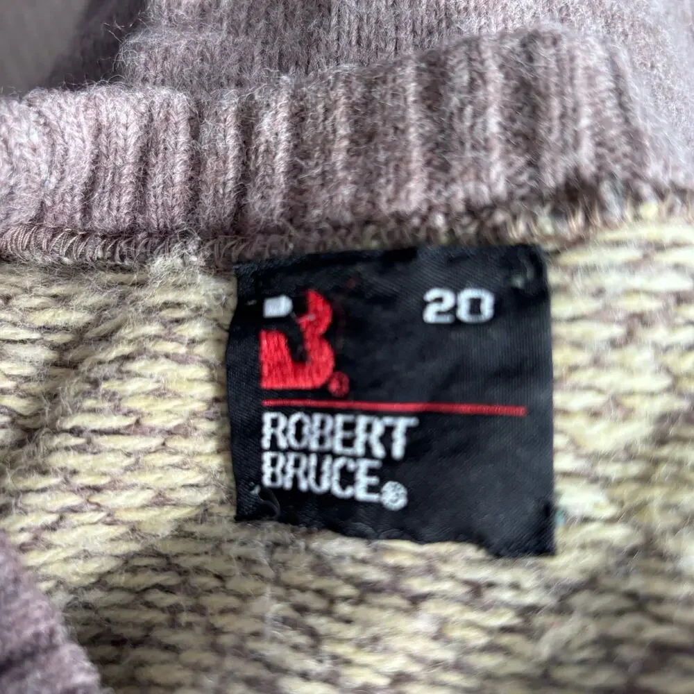 Vintage 90s Robert Bruce Fair Isle Reindeer Knit Sweater Nordic Ski Unisex Wool